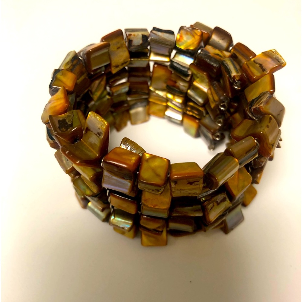 Natural Abalone Shell Beads Strand Cuff Bracelet Handmade Women’s Jewelry